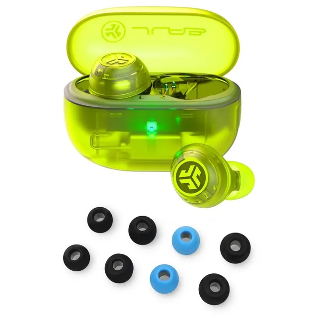 jlab-go-pop-anc-transparent-neon-green-cloud-foam-tips-true-wireless-earbuds-mit image 1