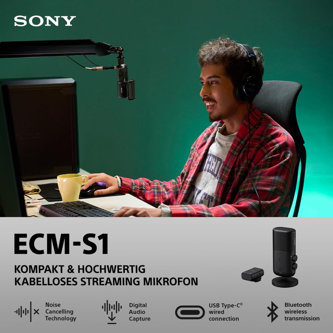 sony-ecm-s1-streaming-mikrofon-kabellos-mit-rauschunterdr-ckung-f-r-podcasts-vlo image 2