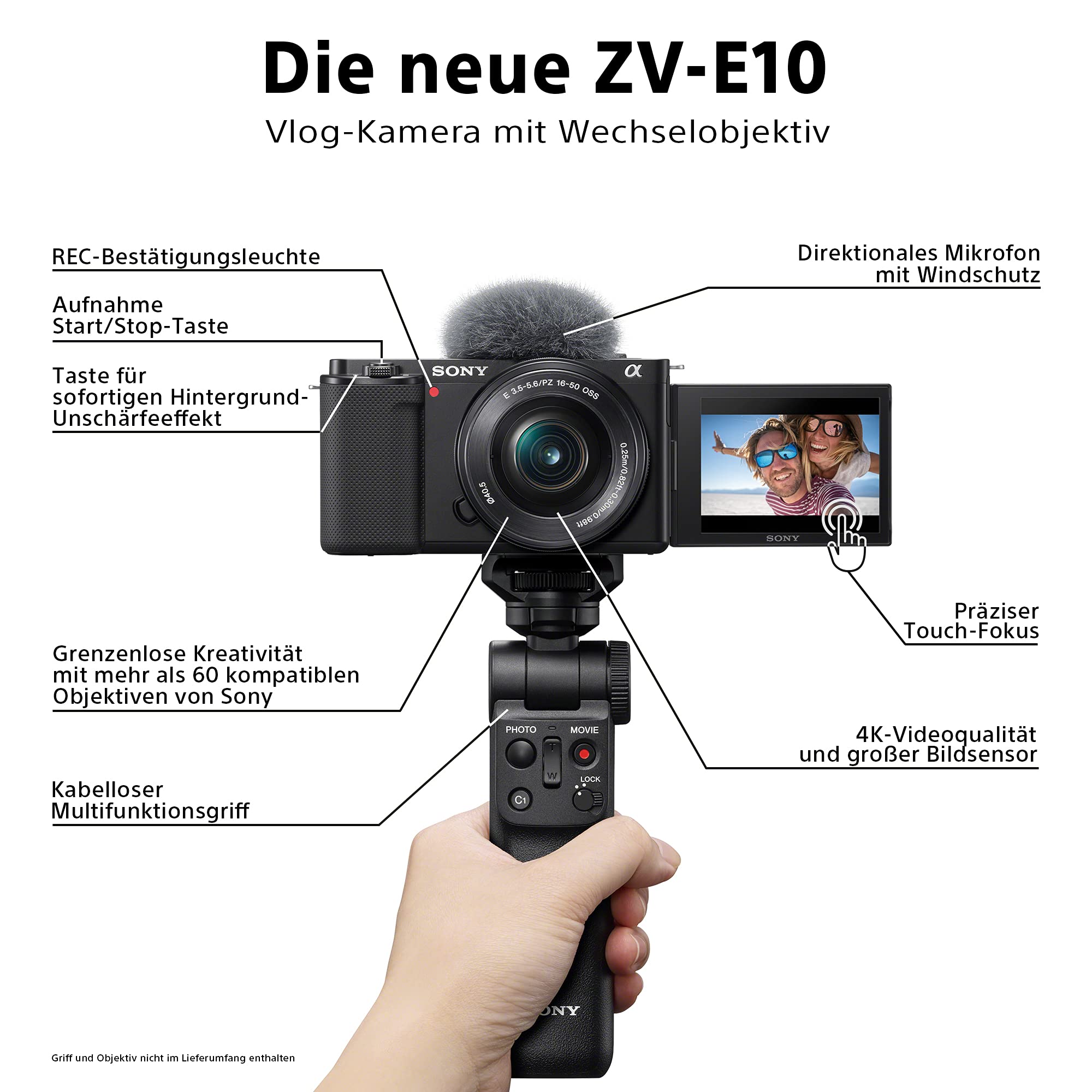 sony-zv-e10-systemkamera-mit-16-50mm-objektiv-aps-c-4k-video-schwenkbares-displa image 2