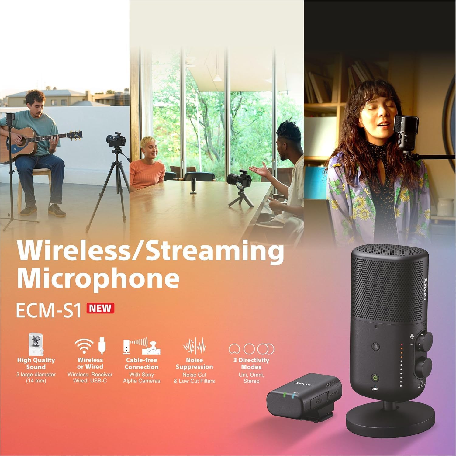 sony-ecm-s1-streaming-mikrofon-kabellos-mit-rauschunterdr-ckung-f-r-podcasts-vlo image 3