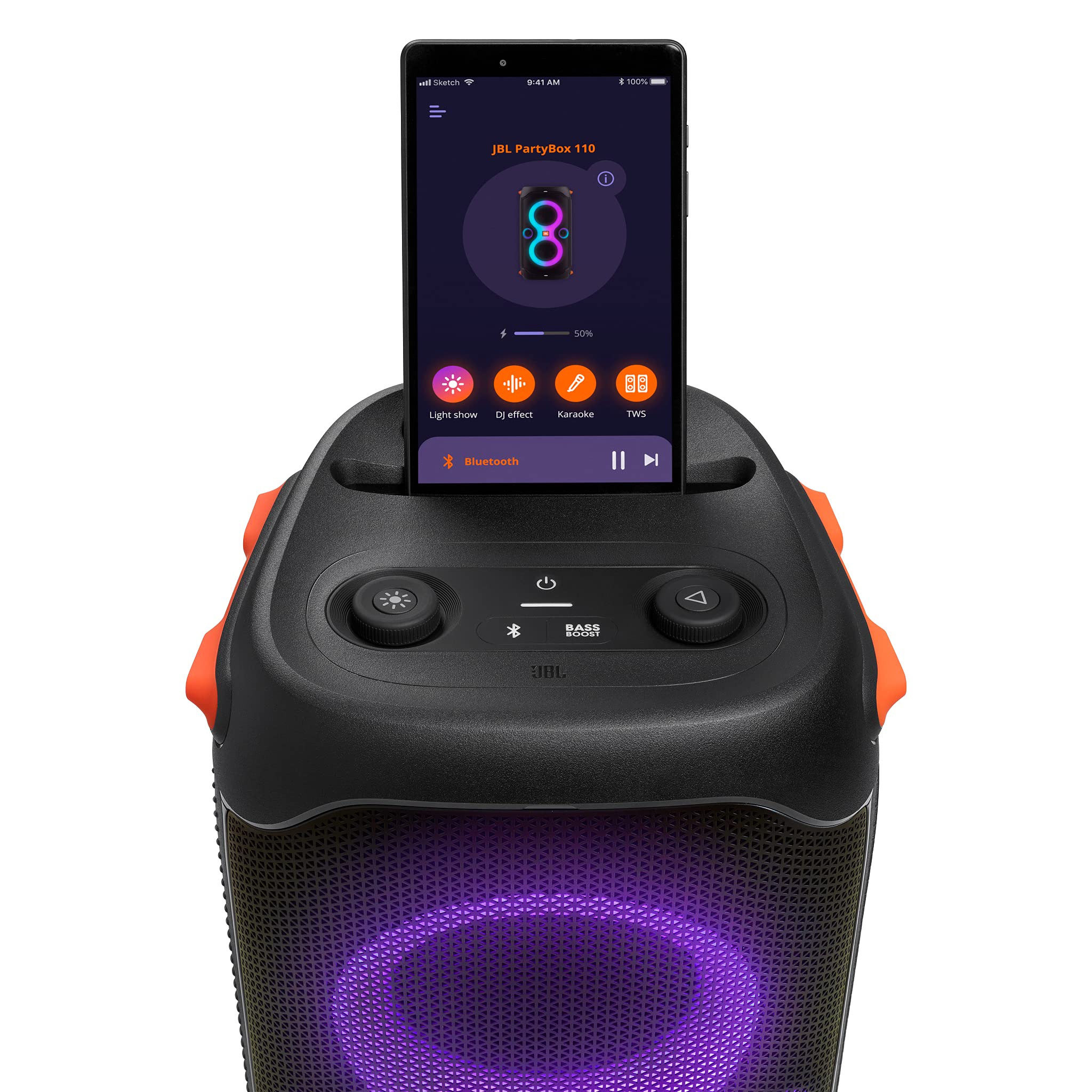 jbl-partybox-110-tragbarer-bluetooth-party-lautsprecher-mit-lichteffekten-spritz image 2