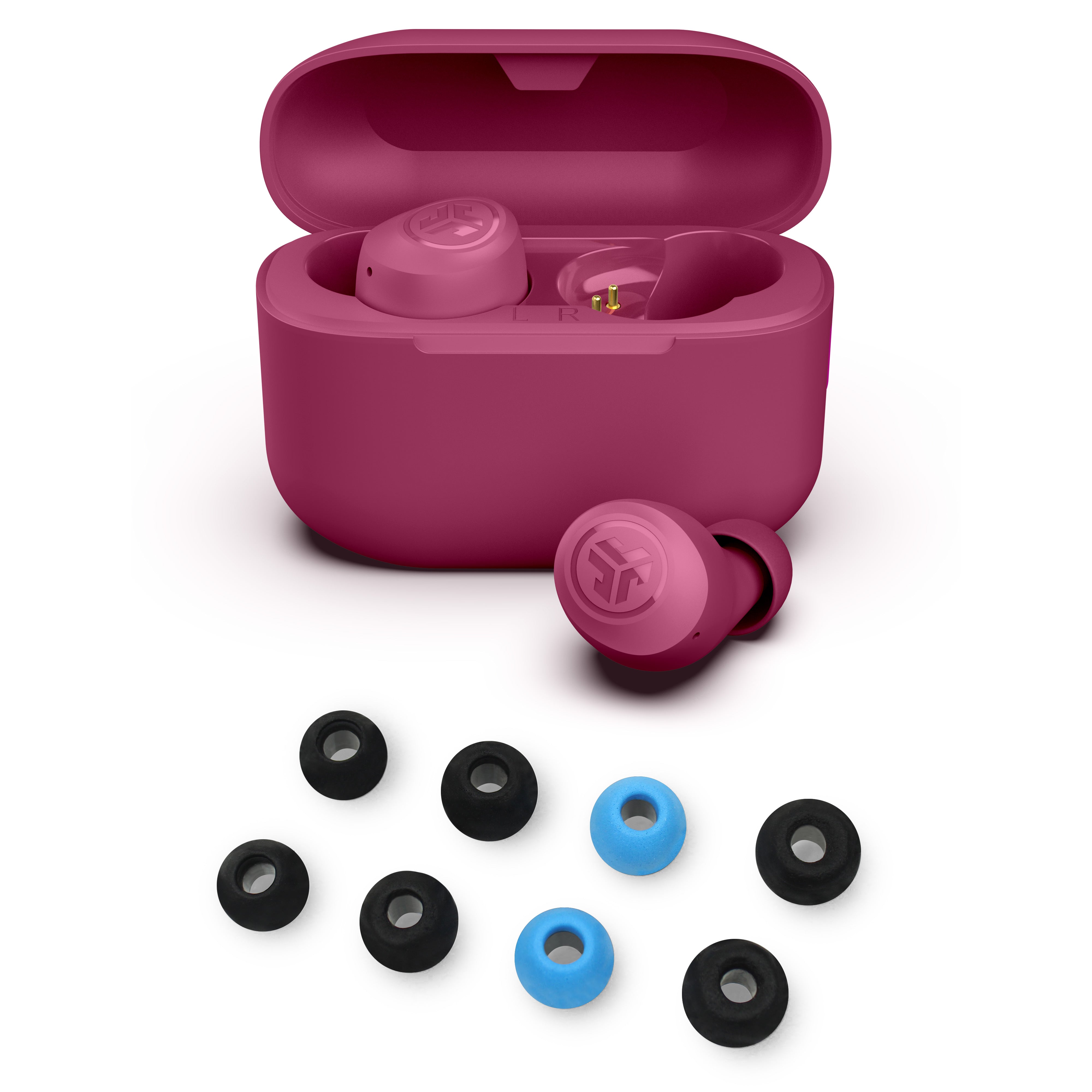 jlab-go-pop-dark-pink-mit-cloud-foam-tips-geschenkset image 1