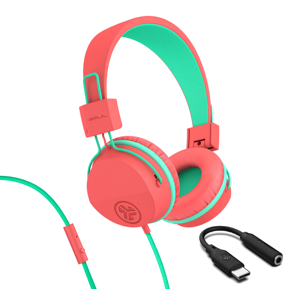 jlab-jbuddies-studio-on-ear-kinderkopfh-rer-kabel-usb-c-pfirsich-85db-lautst-rke image 1